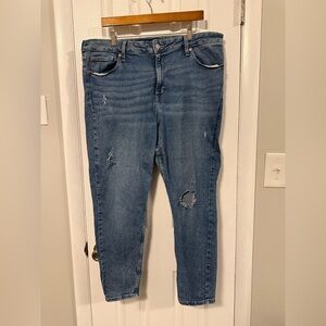 Size 20- Gap High Rise Classic Blue Distressed Women Jeans